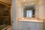 BR 2- En Suite Bath with Glass enclosed Shower / Tub combo